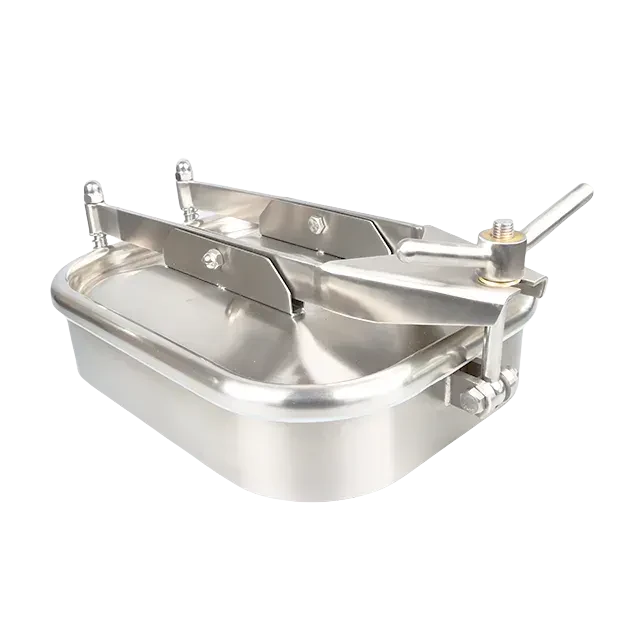 Sanitary DN500 Stainless Stee lOutward Opening Manhole Cover With Single Hand Nut Lock — 4/6