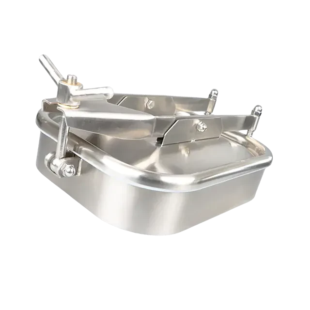 Sanitary DN500 Stainless Stee lOutward Opening Manhole Cover With Single Hand Nut Lock — 5/6