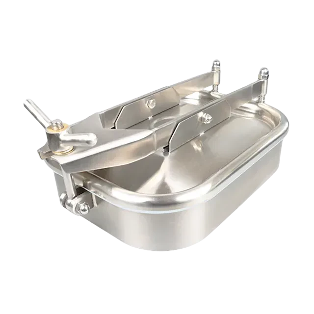 Sanitary DN500 Stainless Stee lOutward Opening Manhole Cover With Single Hand Nut Lock — 6/6