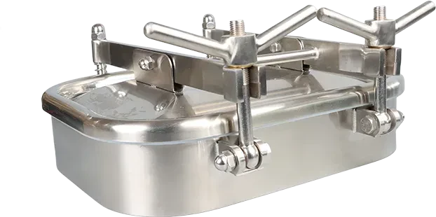 Stainless Steel  Food Grade  Rectangular Inward Hinged Closure Manhole for Viton  Gasket — 3/6