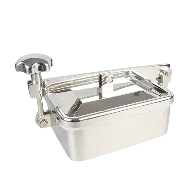 Stainless Steel DN800 Small Square Sanitation Manhole Cover with Rectangular Lid Rectangular — 4/6