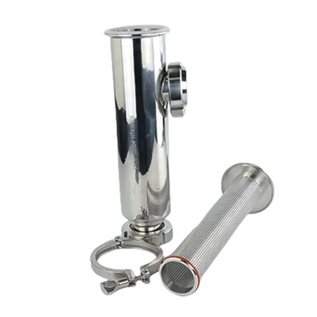 Sanitary Stainless Steel SS316L Food Grade  Union Nut Angle Strainer Filter — 4/6