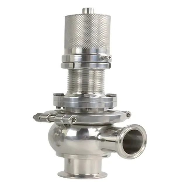 Stainless Steel Hygienic Tri Clamp Adjustable Pressure Relief Rebreather Valve — 5/6