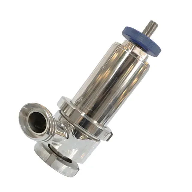 Sanitary Stainless Steel Relief Tank Rebreather Valve with Manual Seat Lift — 3/6