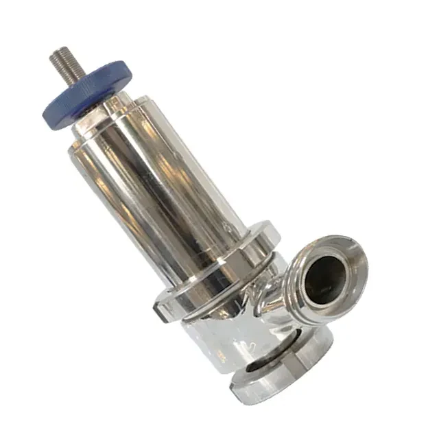 Sanitary Stainless Steel Relief Tank Rebreather Valve with Manual Seat Lift — 5/6