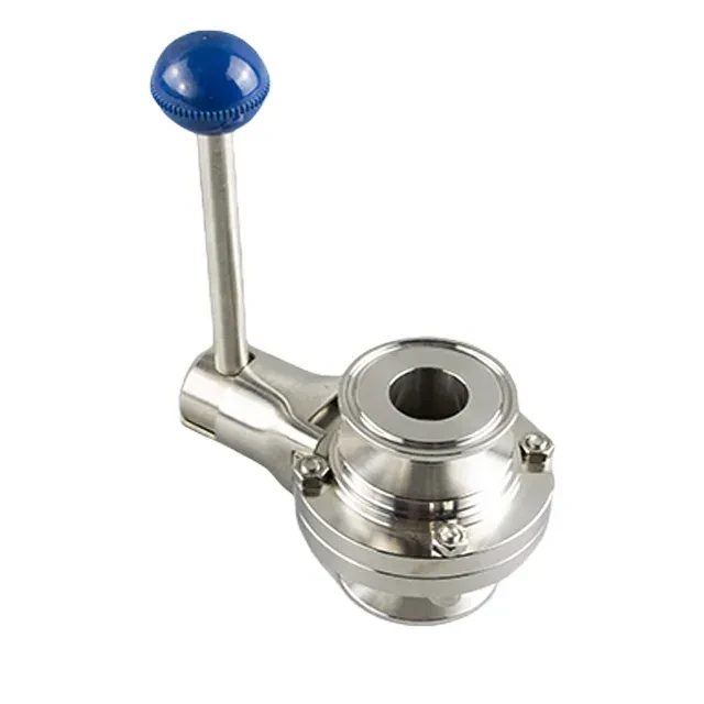 Stainless Steel Sanitary Punching Center Line Butterfly Valve with Hanle Actuator — 3/6