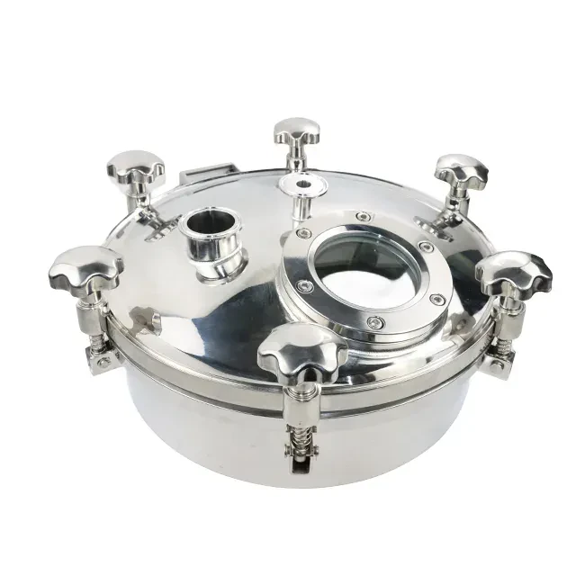 Stainless Steel  Non Dead Angle Side Door Shadowless Autoclave Manhole for SS Handle — 4/6