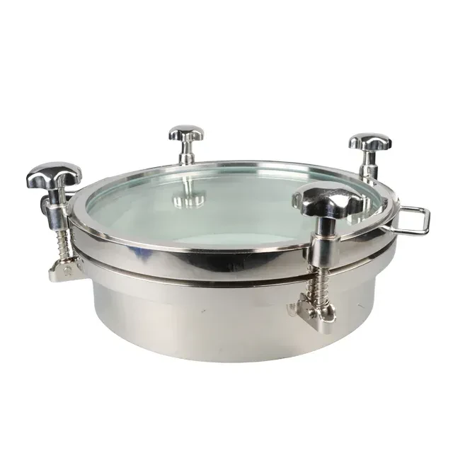 Stainless Steel  Hygienic  Circular  Shadowless Pressure Visible Manhole for Full Sight Glass — 2/6