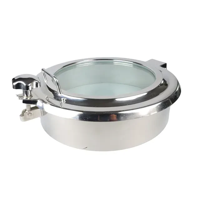 Stainless Steel  Hygienic  Circular  Shadowless Pressure Visible Manhole for Full Sight Glass — 3/6