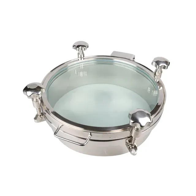 Stainless Steel  Hygienic  Circular  Shadowless Pressure Visible Manhole for Full Sight Glass — 4/6
