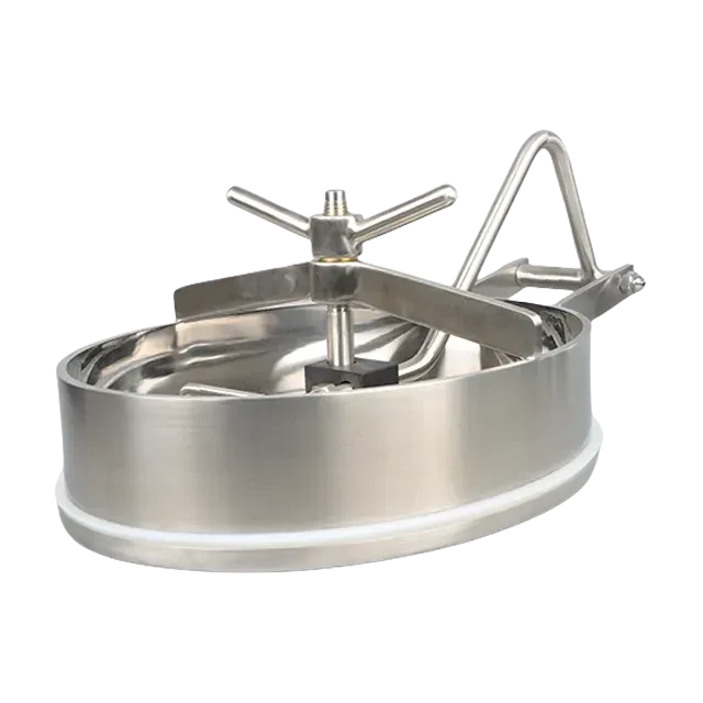 DN500 Elliptical Sanitary Stainless Steel  Pressure Vessel Manhole SideSwing Cover — 4/6