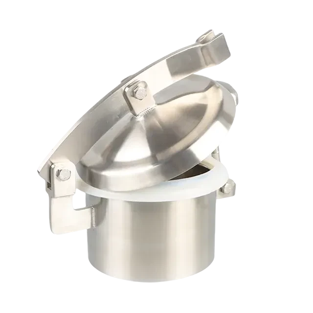 DN500 Stainless Steel Hygenic Round Weld  Round Tank Manway Manhole  Cover with Viton Gasket — 3/6