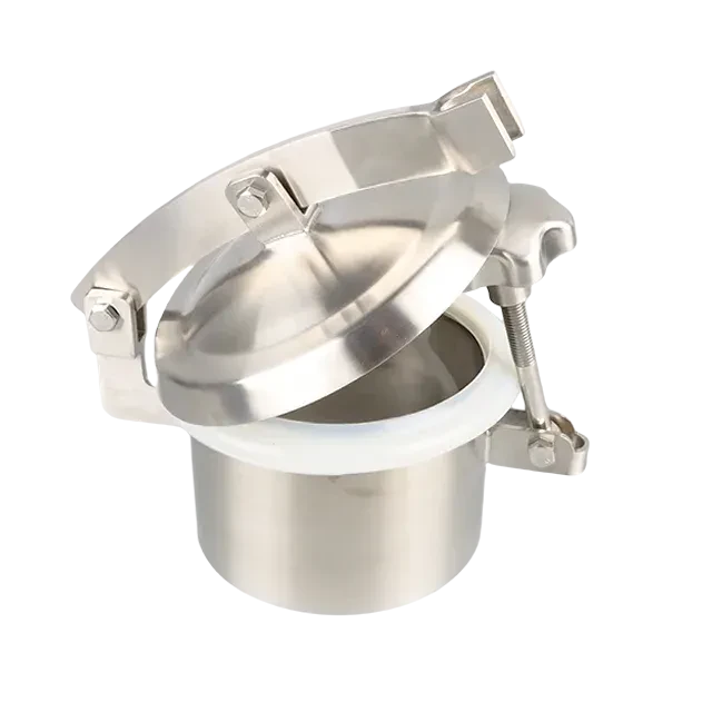 DN500 Stainless Steel Hygenic Round Weld  Round Tank Manway Manhole  Cover with Viton Gasket — 4/6