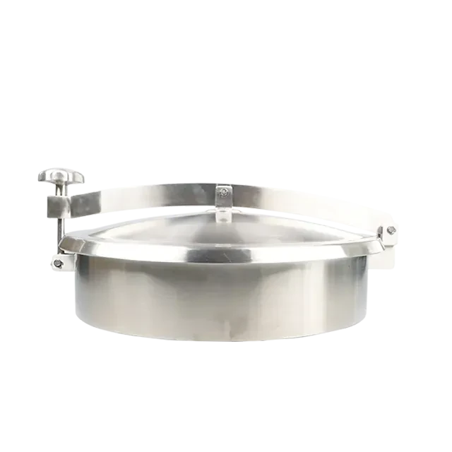 Food Grade DN300 Stainless Steel  Round Outward Pressureless Tank Circular Top Manhole Cover — 2/6