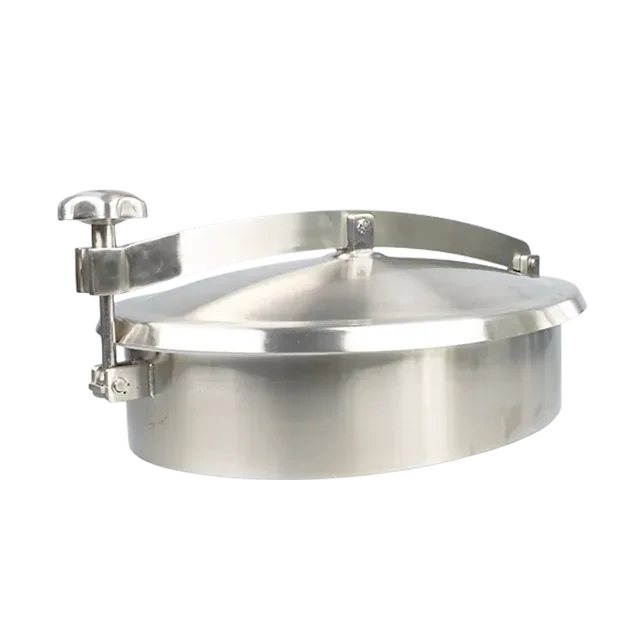 Food Grade DN300 Stainless Steel  Round Outward Pressureless Tank Circular Top Manhole Cover — 3/6