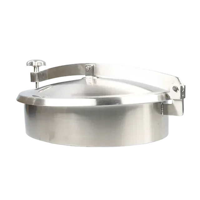 Food Grade DN300 Stainless Steel  Round Outward Pressureless Tank Circular Top Manhole Cover — 6/6