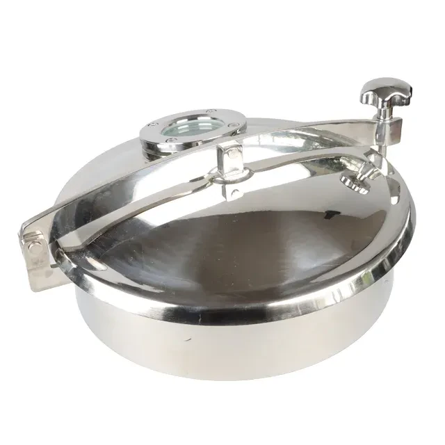 Stainless Steel  Hygienic Circular  Side Swing Opening Access Manway with Peripheral Closing — 3/6