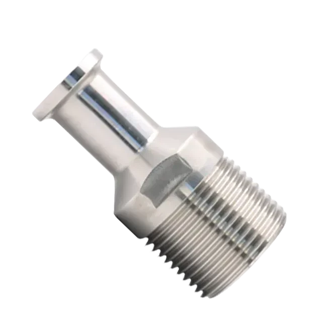 Sanitary Stainless Steel External Thread to Ferrule Tri-Clamp NPT HexPipe Fitting Adaptor — 2/6
