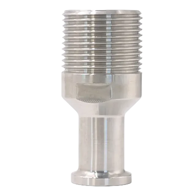 Sanitary Stainless Steel External Thread to Ferrule Tri-Clamp NPT HexPipe Fitting Adaptor — 3/6