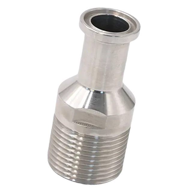 Sanitary Stainless Steel External Thread to Ferrule Tri-Clamp NPT HexPipe Fitting Adaptor — 5/6