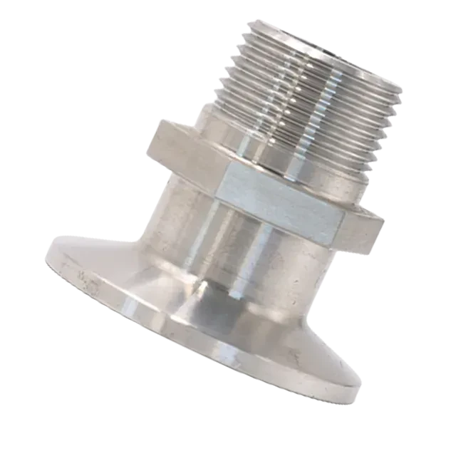 Sanitary Stainless Steel Tri Clamp Flange Filling Male Pipe Fitting Adaptor — 3/6