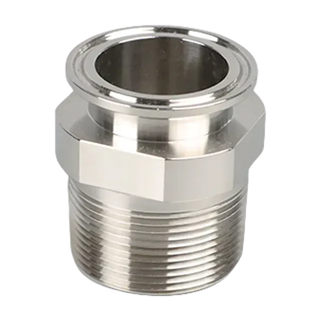 Sanitary Stainless Steel Aseptic Tri-Clamp to Threaded Seamless Round Tubing Hose Fitting Adaptor — 2/6