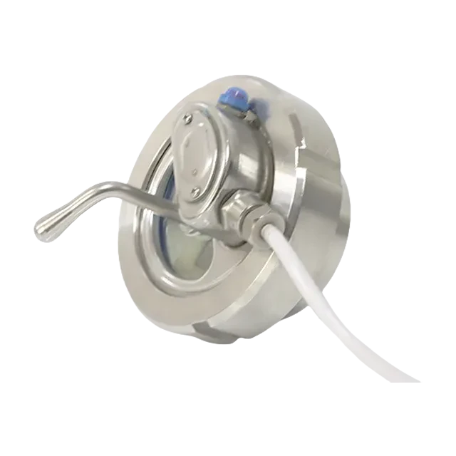 Round Union Stainless Steel Wired Light Indicator Sight Glass — 5/6