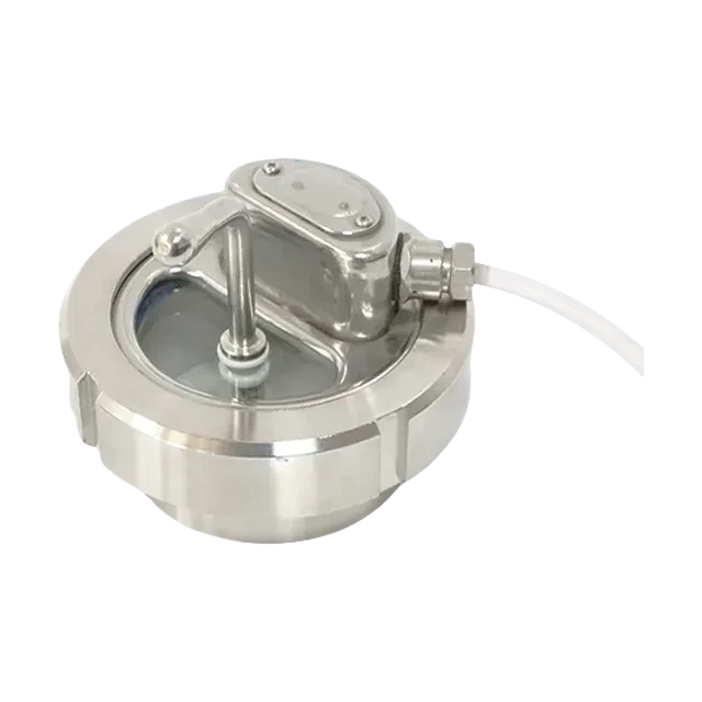 Round Union Stainless Steel Wired Light Indicator Sight Glass — 6/6