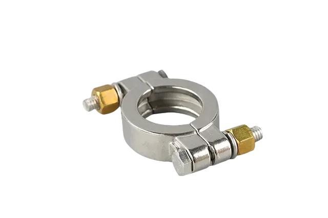 Stainless Steel Sanitary Heavy Duty Bolted Tri Clamp with Light Copper Finger Screw — 2/6
