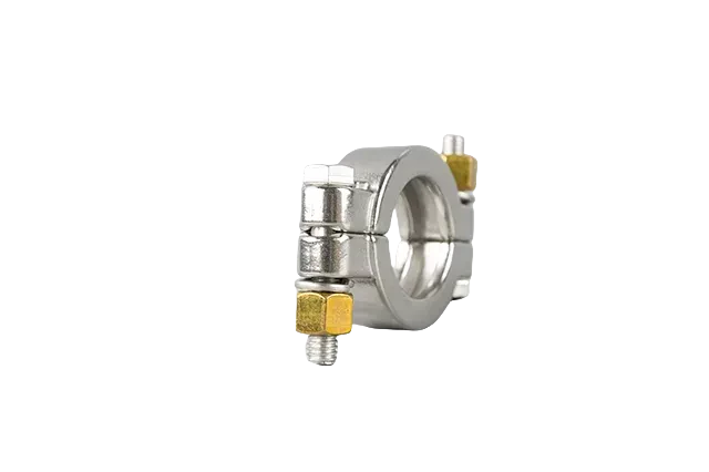 Stainless Steel Sanitary Heavy Duty Bolted Tri Clamp with Light Copper Finger Screw — 3/6