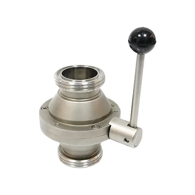 Sanitary  Stainless Steel Manual Operated  Threaded Butterfly Ball  Valve with Pull Handle — 6/6