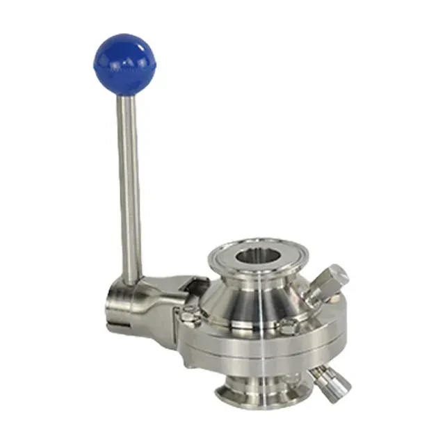 High Pressure Stainless Steel  Clamp-End Butterfly Ball Valve with Manual Handlever and CIP Ports — 2/6