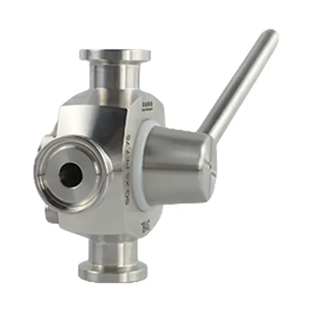 Stainless Steel  Sanitary Manual 4-Way Single Port Tri-Clamp Plug Valve — 5/6