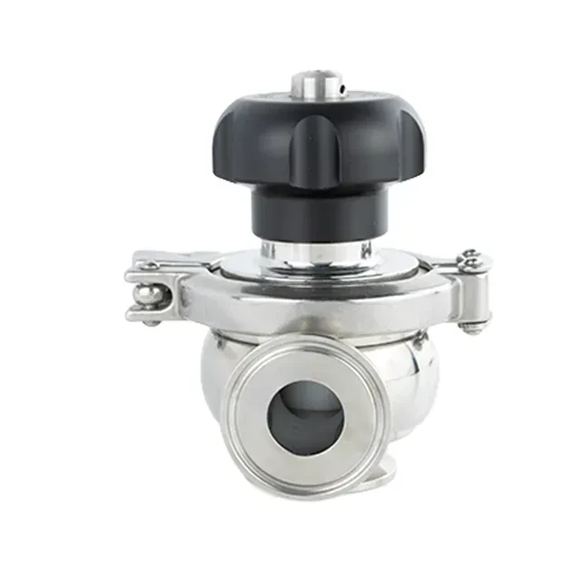 Stainless Steel Hygienic Single Seat Tank Bottom Valve with Plasctic Handwheel — 2/6