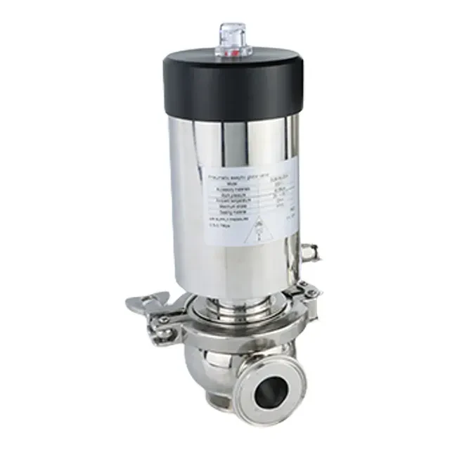 Hygienic Food Grade Stainless Steel Tri-Clamp Pneumatic Tank Bottom Seat Valve — 5/6