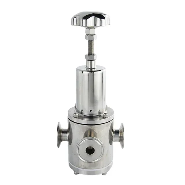 Stainless Steel Ultra Clean Pressure Reducing Valve with Clamping Ends with Handwheel Actuator — 5/6