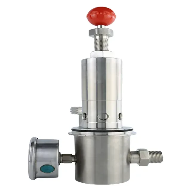 Stainless Steel Sanitary Elbow Pressure Gauge Type Air Relief Safety Valve — 6/6