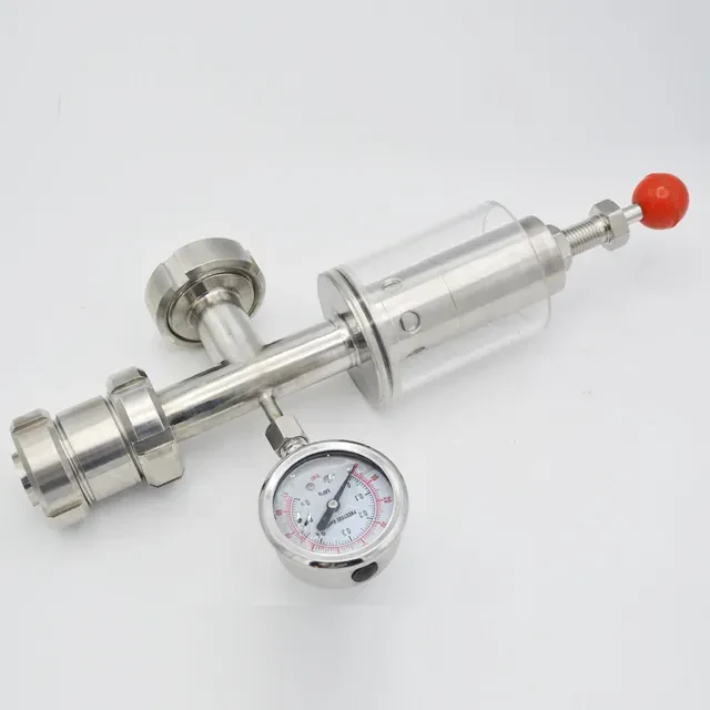 Stainless Steel Sanitary Resistant Union Safety Valve with Pressure Gauges — 2/6