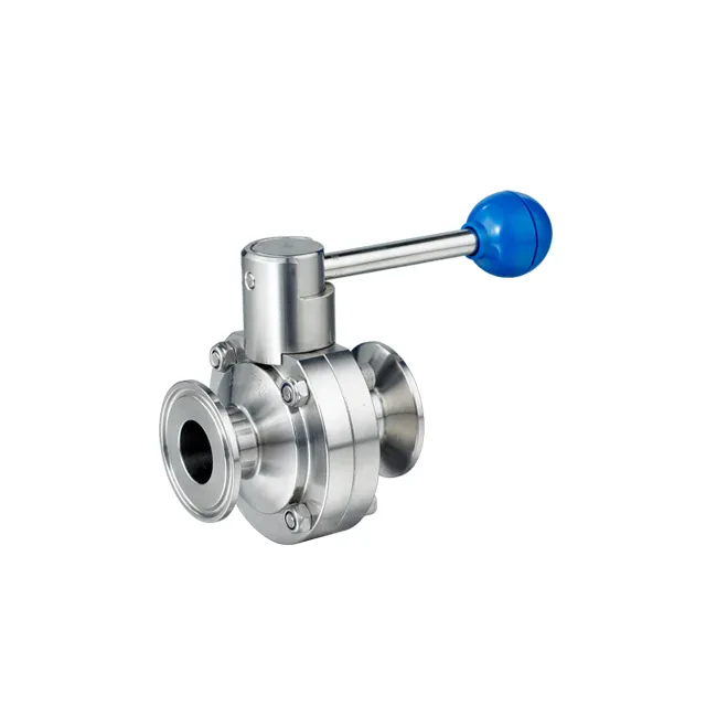 SS304 Sanitary High-flow Lugged Tri-clamp Manual Butterfly Valve — 5/6