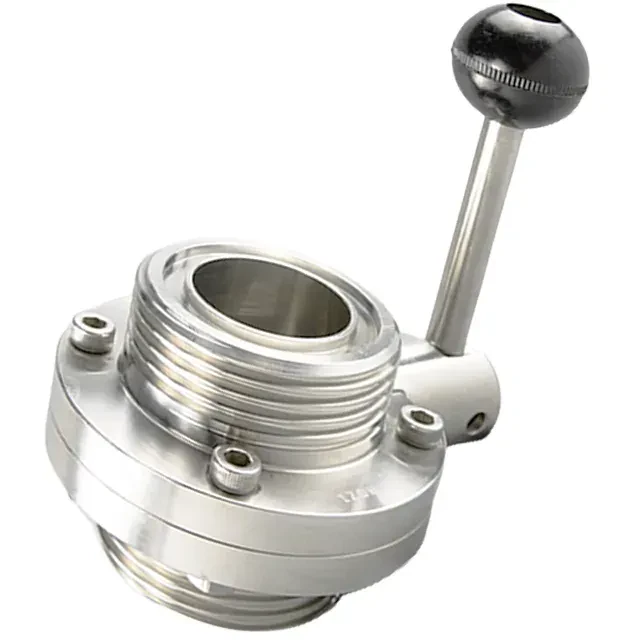 Stainless Steel Sanitary Male Thread Lever Controlled Butterfly Valve — 2/6