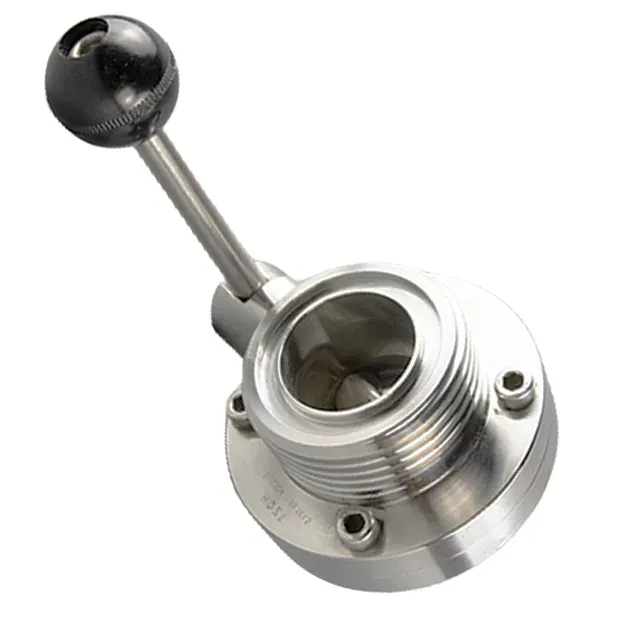 Stainless Steel Sanitary Male Thread Lever Controlled Butterfly Valve — 6/6