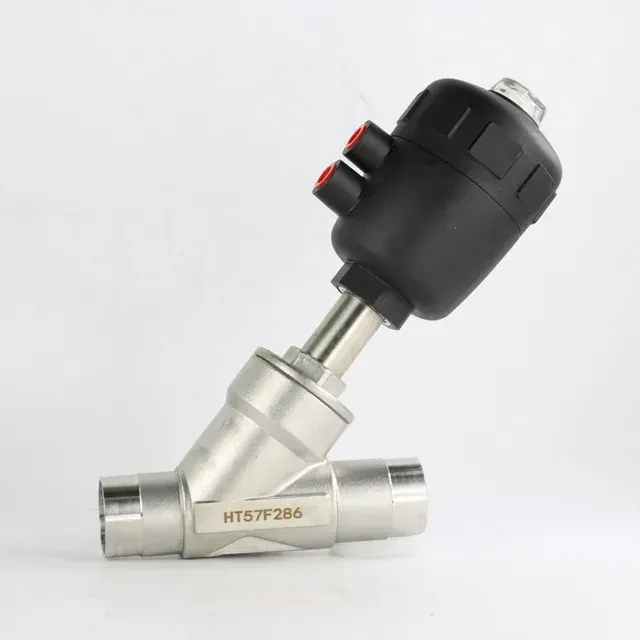 SS316L Y-Type Normally Open Pneumatic Angle Seat Valve — 3/6
