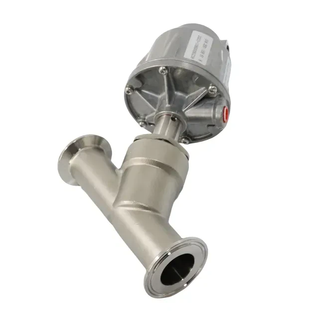 Stainless Steel Hygienic Pneumatic Angle Seat Valve with Metal Actuator — 5/6