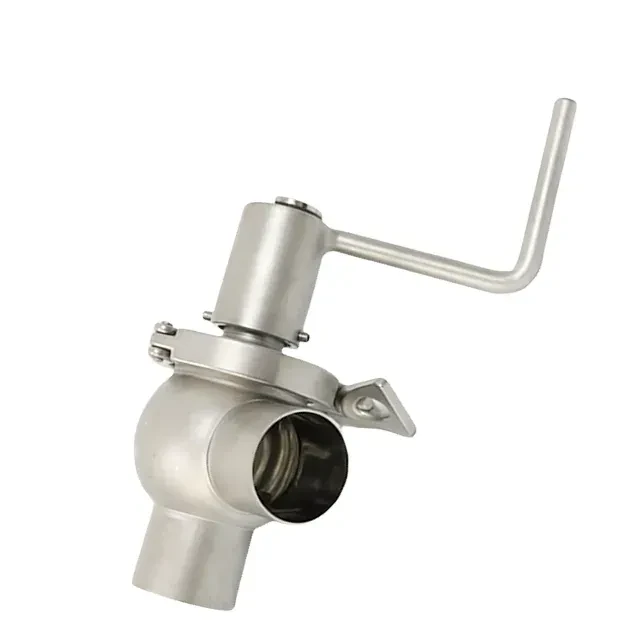 Sanitary Stainless Steel Manual Two Way Butt Weld Flow Diversion Valve — 5/6