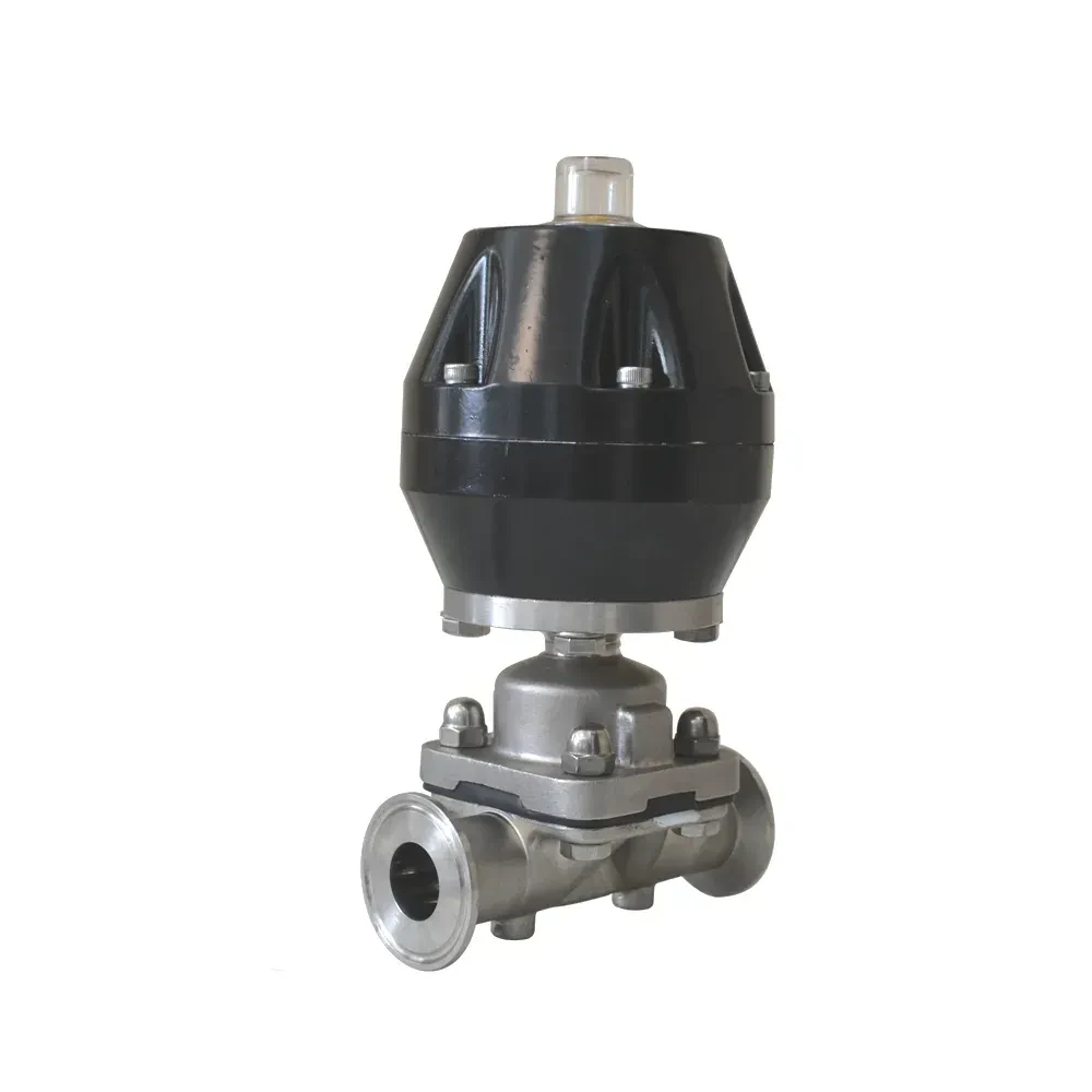 Stainless Steel Clamped Pneumatic Diaphragm Valve with Handwheels — 3/6