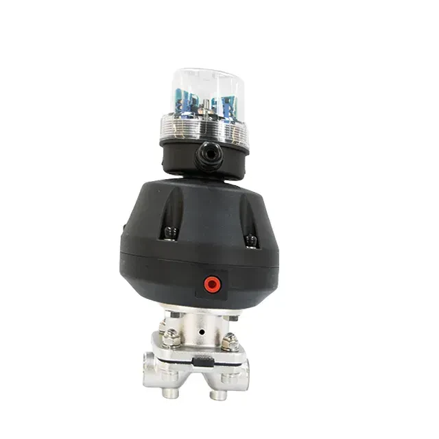Stainless Steel Aseptic Pneumatic Diaphragm Valve with Positioner Switch — 6/6
