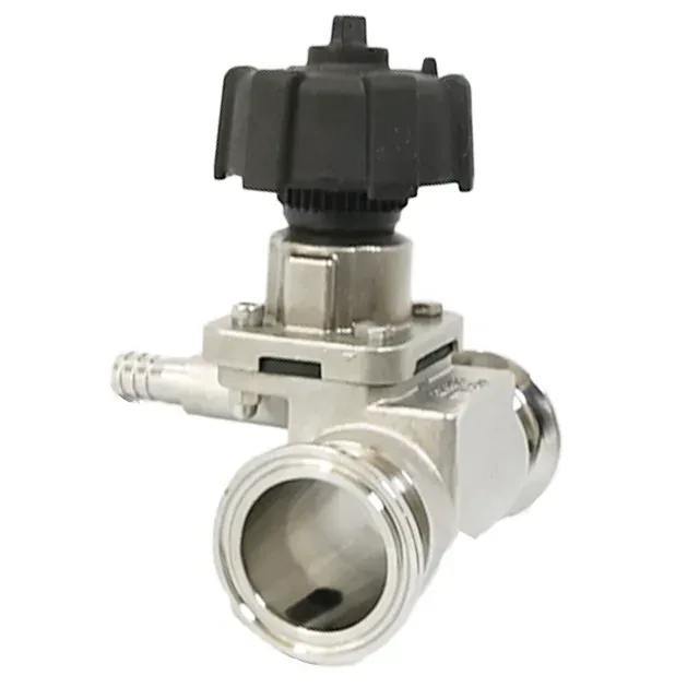 Sanitary Quick Opening  3 Way Stainless Steel Manual Diaphragm Valve — 6/6