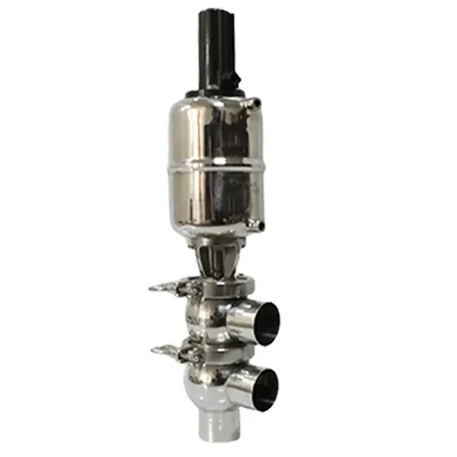 Stainless Steel Sanitary Pneumatic Shut Off Single Seat Diverter Valve — 3/6