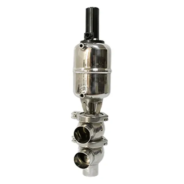 Stainless Steel Sanitary Pneumatic Shut Off Single Seat Diverter Valve — 4/6