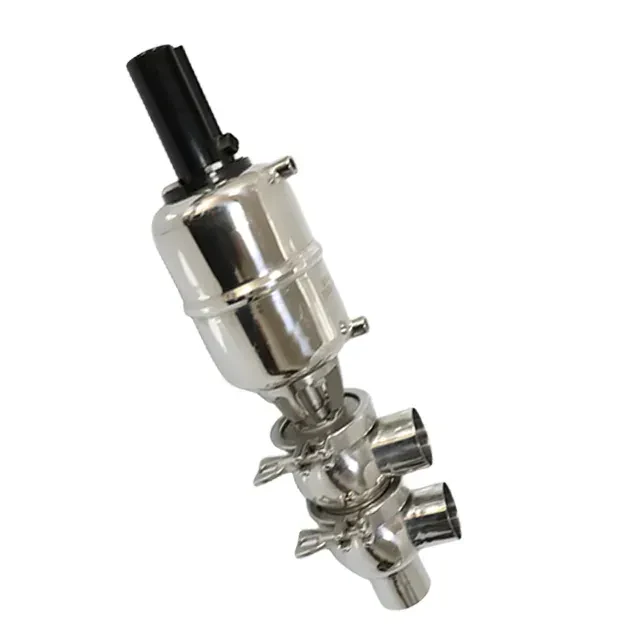 Stainless Steel Sanitary Pneumatic Shut Off Single Seat Diverter Valve — 5/6